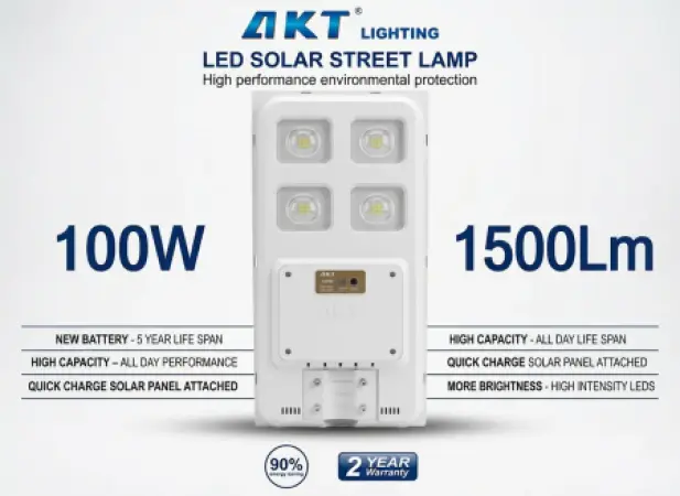 AKT LED Solar Street Light 100W – 1500Lm (Model AKT-LD21007-4T-100W)