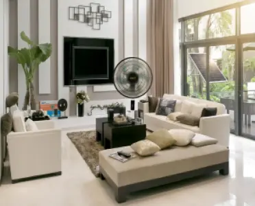 AKT Solar Standing Fan With Solar Panel & Remote Control