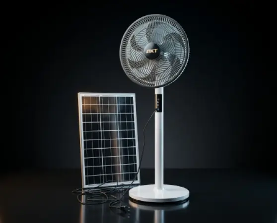 Ventilateur Solaire Sur Pied AKT avec Panneau Solaire et Télécommande