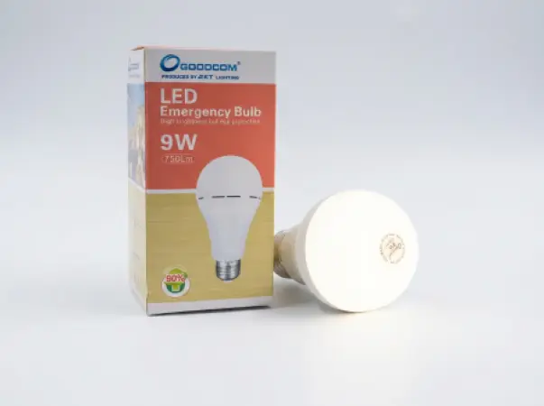 GOODCOM 9W LED应急灯泡 E27 – 750流明可充电备用照明