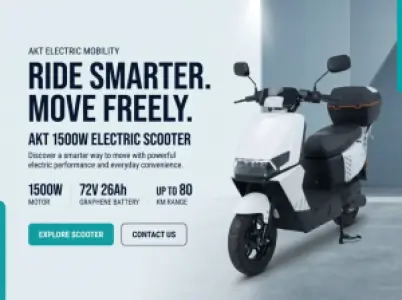 AKT 1500W Electric Scooter – 72V 26Ah Graphene Battery