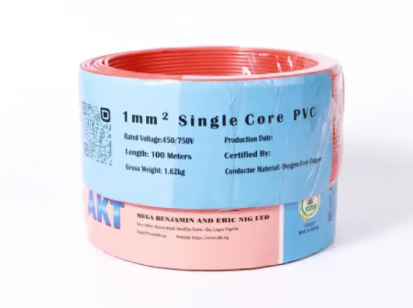 AKT 1mm铜线尼日利亚 - 购买单芯PVC电缆100米